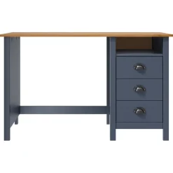 vidaXL Schreibtisch Hill mit 3 Schubladen Grau 120x50x74cm Kiefernholz