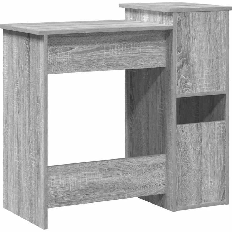 vidaXL Schreibtisch mit Regal Grau Sonoma 84x40x78 cm Holzwerkstoff