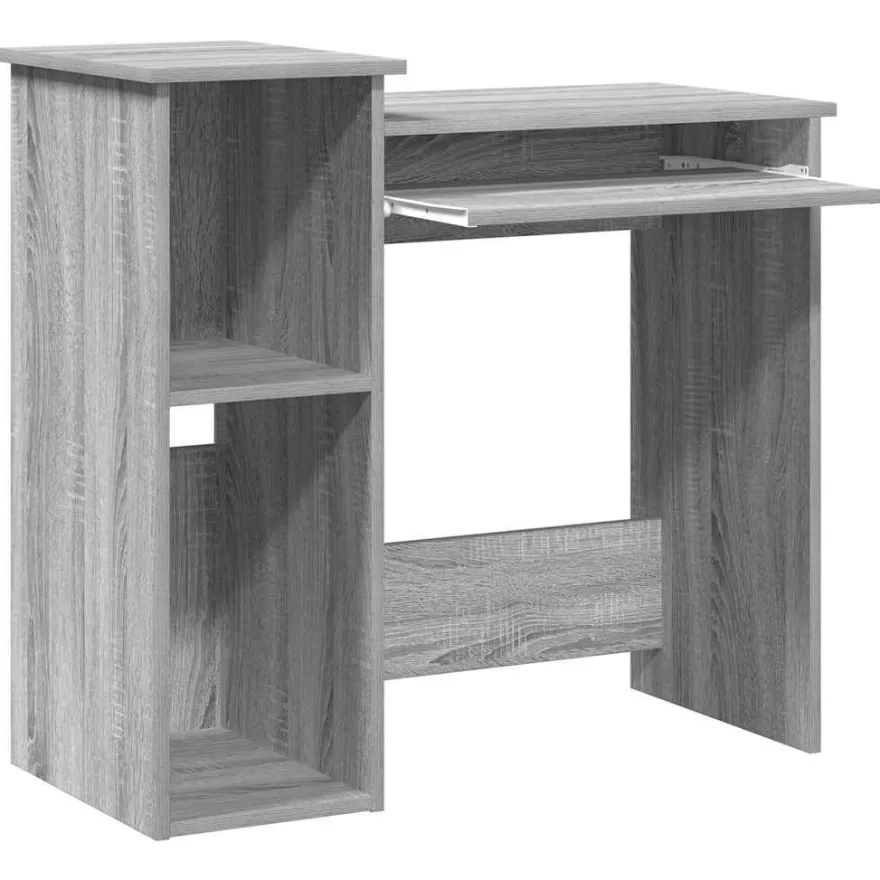 vidaXL Schreibtisch mit Regal Grau Sonoma 84x40x78 cm Holzwerkstoff