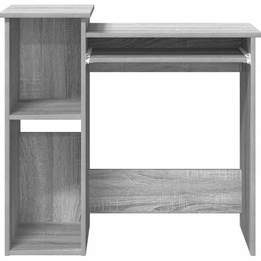 vidaXL Schreibtisch mit Regal Grau Sonoma 84x40x78 cm Holzwerkstoff