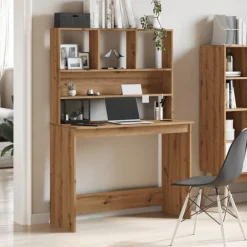 vidaXL Schreibtisch mit Regal Artisan-Eiche 102x45x148cm Holzwerkstoff