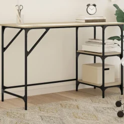 vidaXL Schreibtisch Sonoma-Eiche 120x50x75 cm Metall Holzwerkstoff