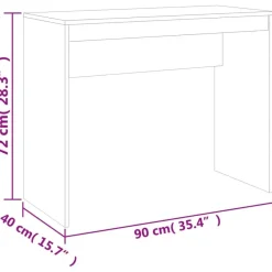vidaXL Schreibtisch Sonoma-Eiche 90x40x72 cm Holzwerkstoff