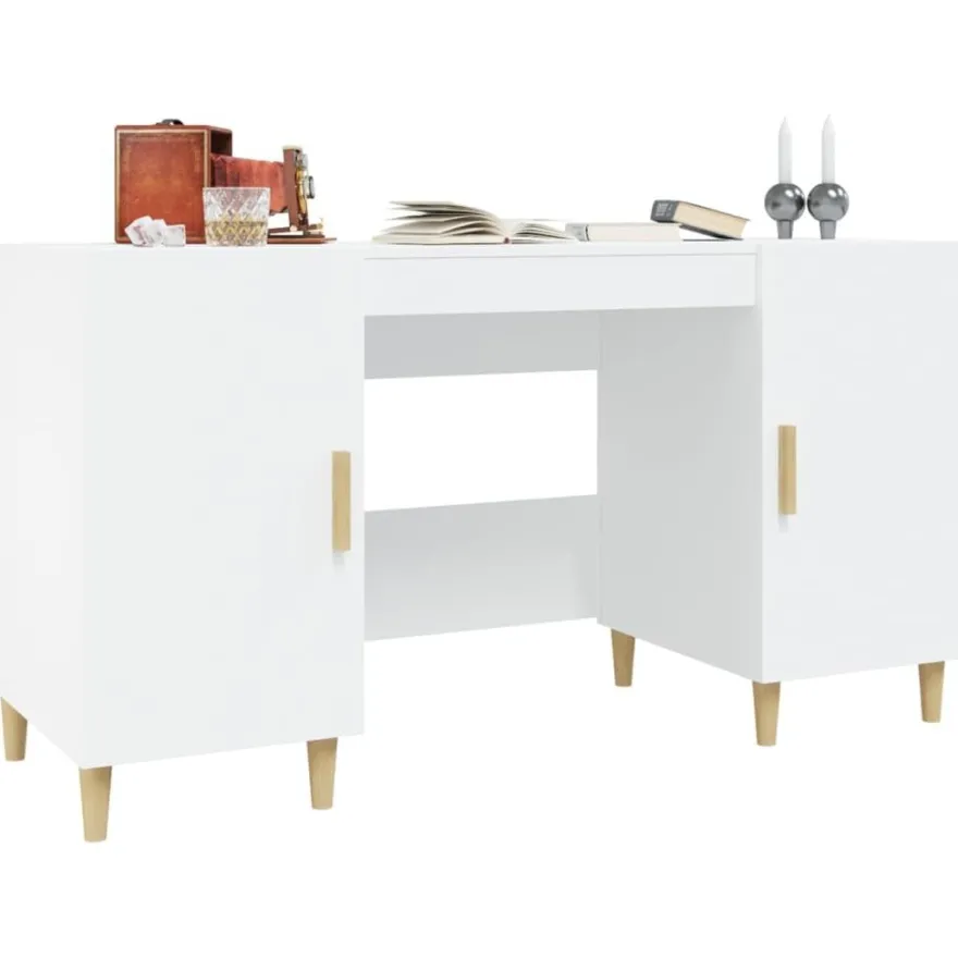vidaXL Schreibtisch Weiß 140x50x75 cm Holzwerkstoff