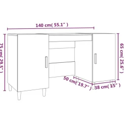 vidaXL Schreibtisch Weiß 140x50x75 cm Holzwerkstoff
