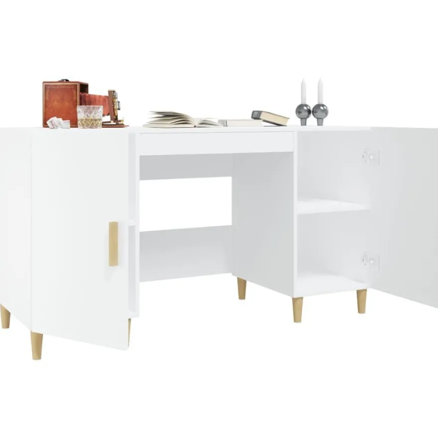 vidaXL Schreibtisch Weiß 140x50x75 cm Holzwerkstoff