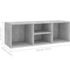 vidaXL Schuhbank Betongrau 105x35x35 cm Holzwerkstoff