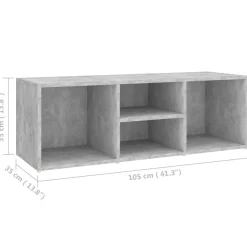 vidaXL Schuhbank Betongrau 105x35x35 cm Holzwerkstoff