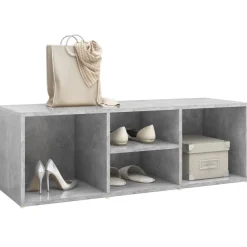 vidaXL Schuhbank Betongrau 105x35x35 cm Holzwerkstoff