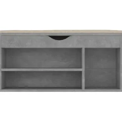 vidaXL Schuhbank mit Kissen Betongrau 104x30x49 cm Holzwerkstoff