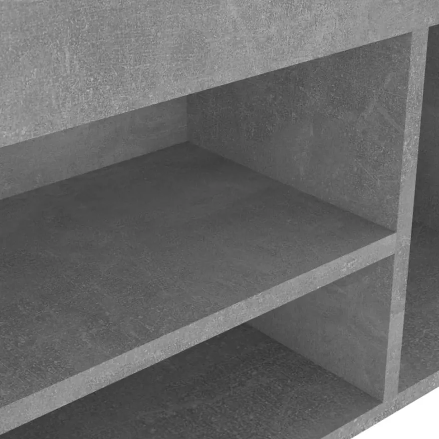 vidaXL Schuhbank mit Kissen Betongrau 104x30x49 cm Holzwerkstoff