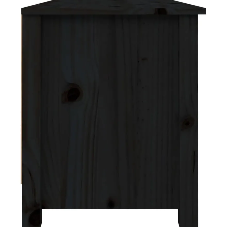 vidaXL Schuhbank Schwarz 110x38x45,5 cm Massivholz Kiefer