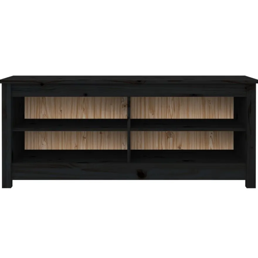 vidaXL Schuhbank Schwarz 110x38x45,5 cm Massivholz Kiefer