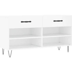 vidaXL Schuhbank Weiß 102x35x55 cm Holzwerkstoff