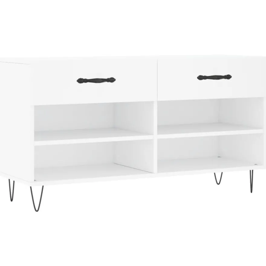 vidaXL Schuhbank Weiß 102x35x55 cm Holzwerkstoff