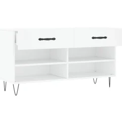 vidaXL Schuhbank Weiß 102x35x55 cm Holzwerkstoff