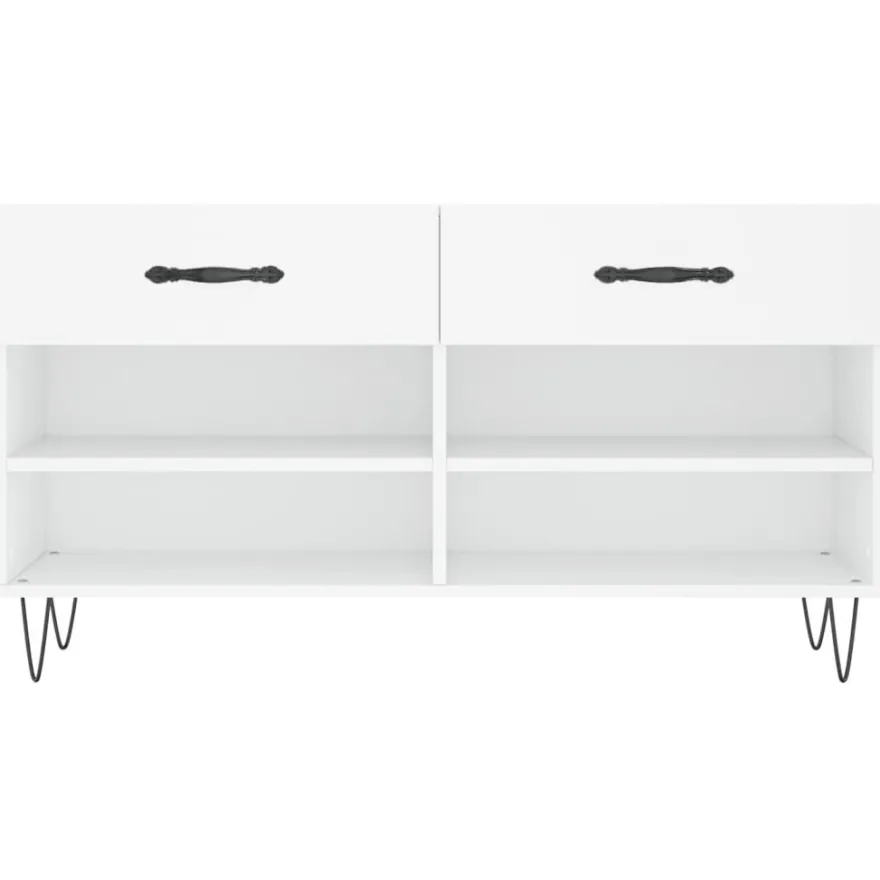 vidaXL Schuhbank Weiß 102x35x55 cm Holzwerkstoff