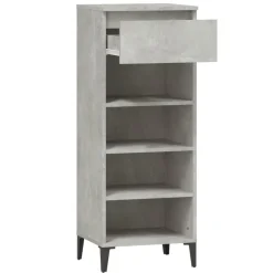 vidaXL Schuhregal Betongrau 40x36x105 cm Holzwerkstoff