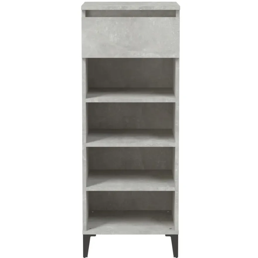 vidaXL Schuhregal Betongrau 40x36x105 cm Holzwerkstoff