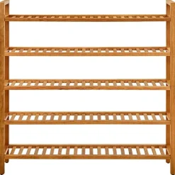 vidaXL Schuhregal mit 5 Etagen 100x27x100 cm Massivholz Eiche