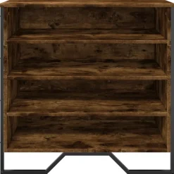vidaXL Schuhregal Räuchereiche 80x38x78 cm Holzwerkstoff