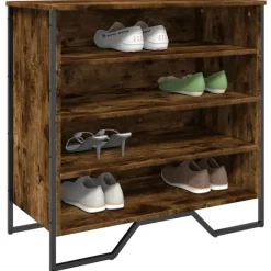 vidaXL Schuhregal Räuchereiche 80x38x78 cm Holzwerkstoff