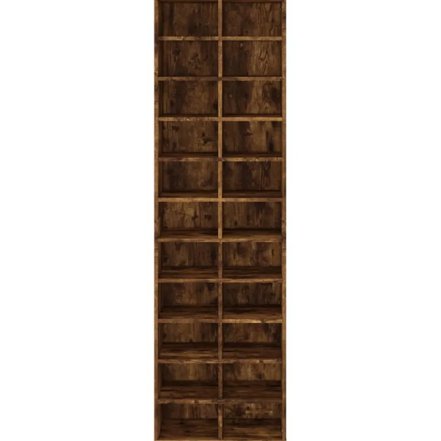 vidaXL Schuhregal Räuchereiche 54x34x183 cm Holzwerkstoff