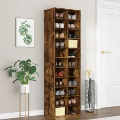vidaXL Schuhregal Räuchereiche 54x34x183 cm Holzwerkstoff