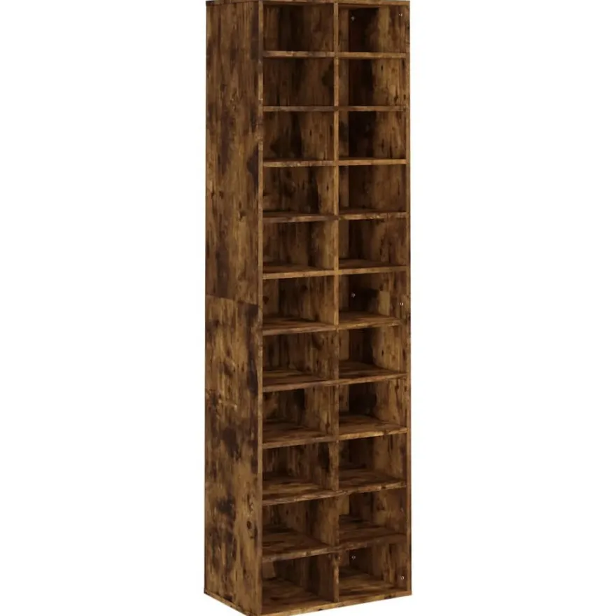vidaXL Schuhregal Räuchereiche 54x34x183 cm Holzwerkstoff