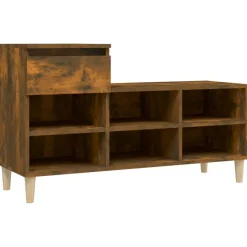 vidaXL Schuhregal Räuchereiche 102x36x60 cm Holzwerkstoff