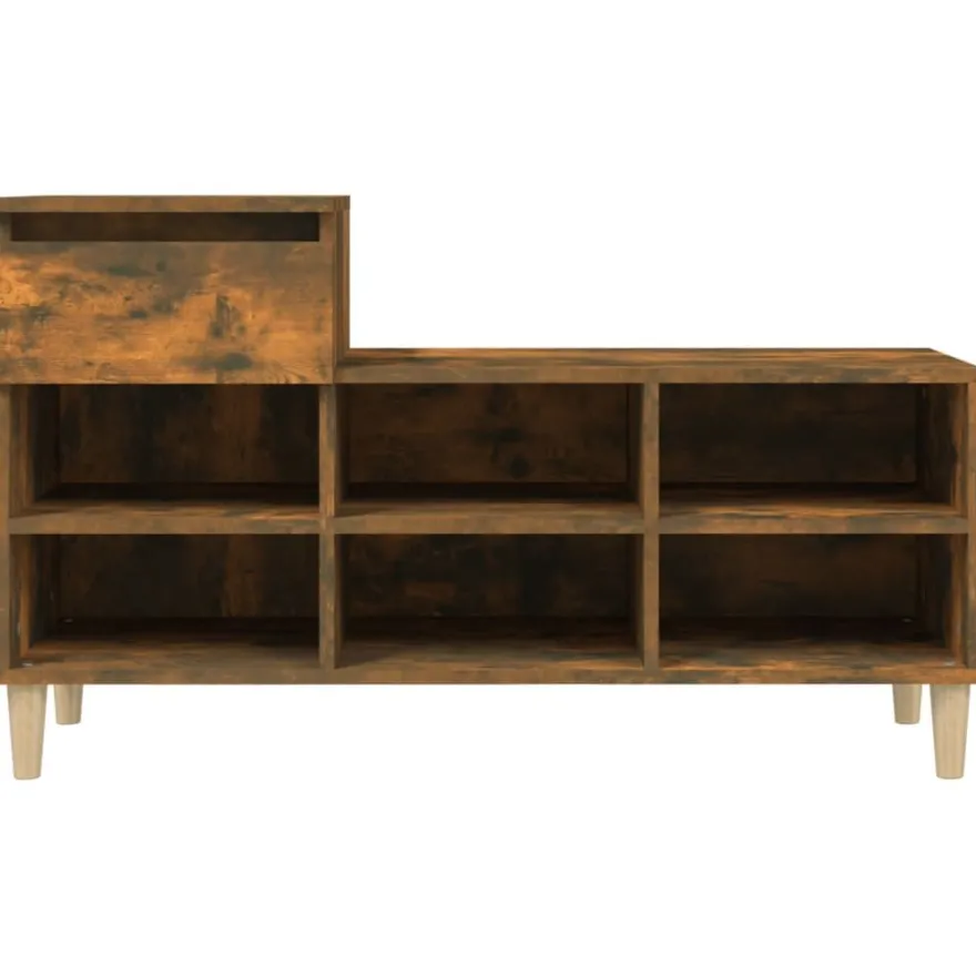 vidaXL Schuhregal Räuchereiche 102x36x60 cm Holzwerkstoff