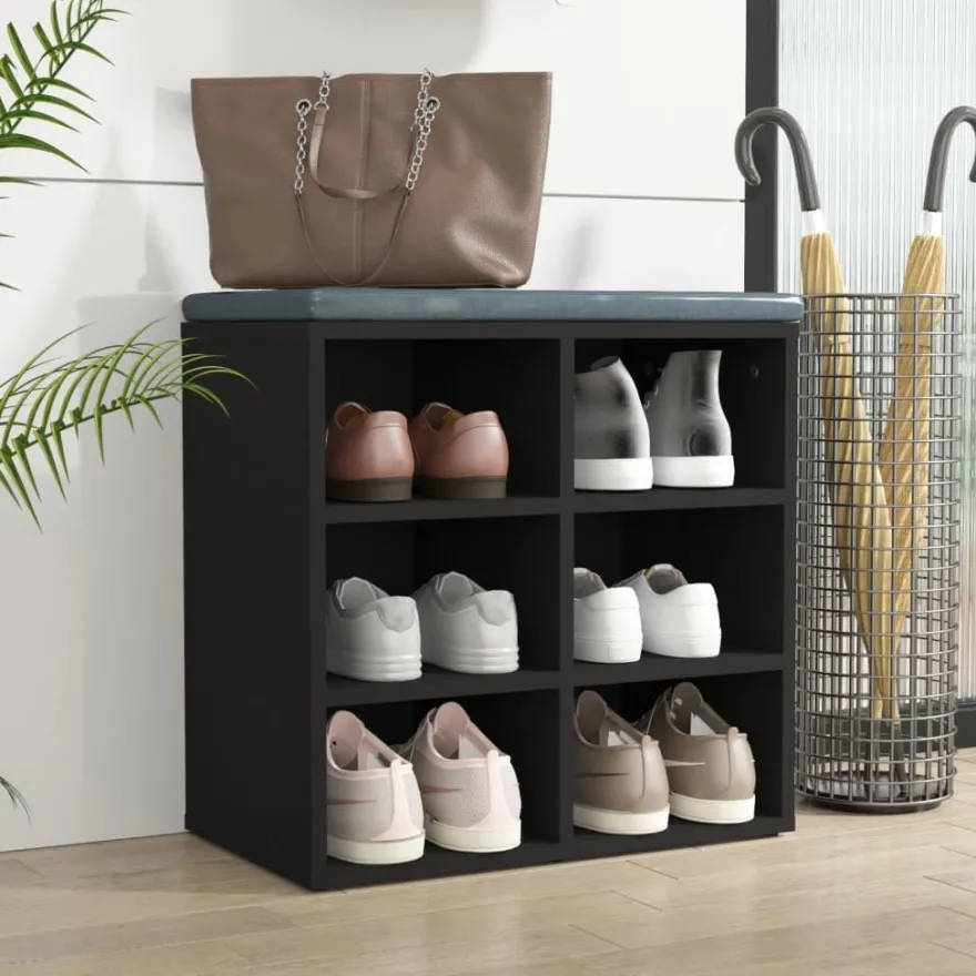 vidaXL Schuhregal Schwarz 52,5x30x50 cm