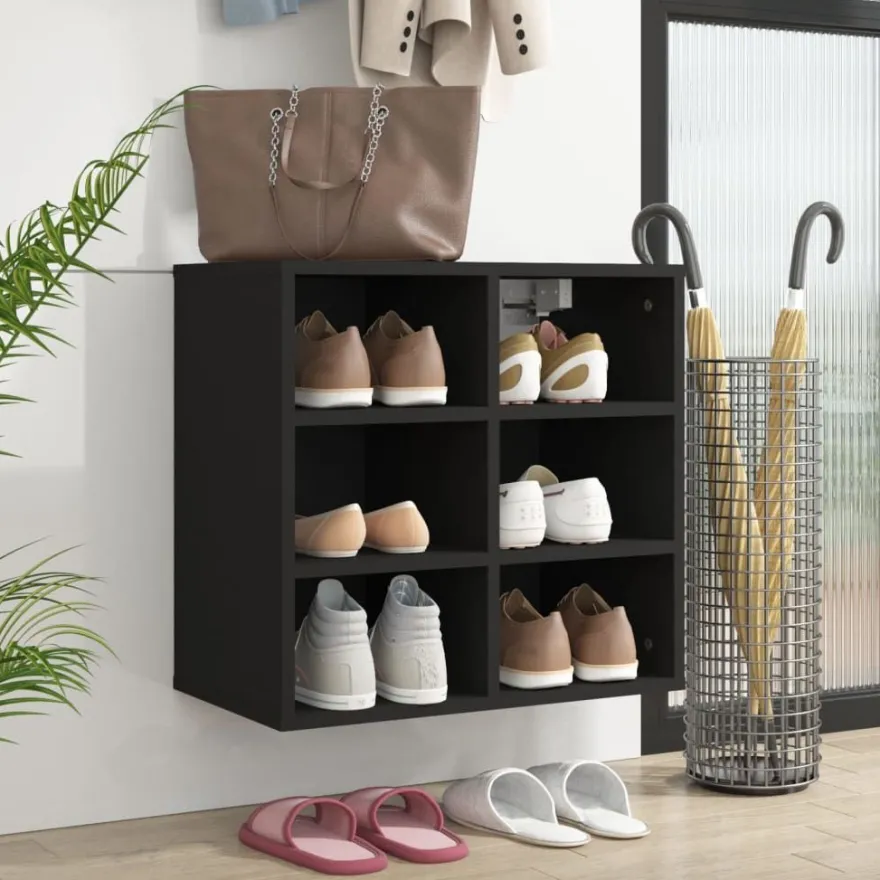 vidaXL Schuhregal Schwarz 52,5x30x50 cm
