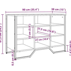 vidaXL Schuhregal Schwarz 90x38x61,5 cm Holzwerkstoff