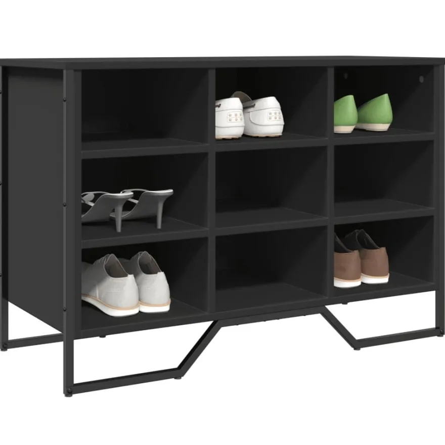 vidaXL Schuhregal Schwarz 90x38x61,5 cm Holzwerkstoff