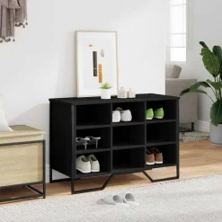 vidaXL Schuhregal Schwarz 90x38x61,5 cm Holzwerkstoff