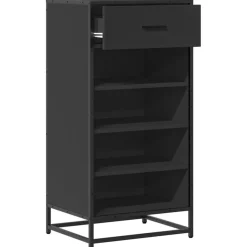 vidaXL Schuhregal Schwarz 48x38x97,5 cm Holzwerkstoff