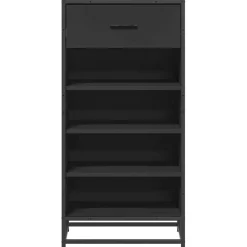 vidaXL Schuhregal Schwarz 48x38x97,5 cm Holzwerkstoff