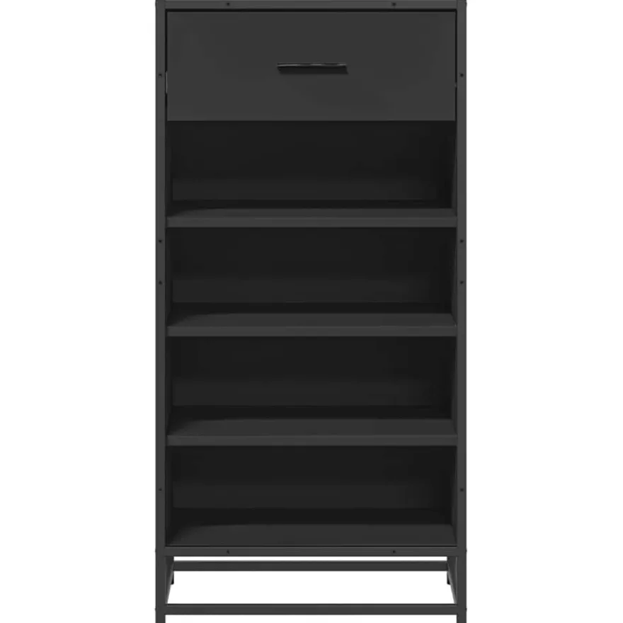 vidaXL Schuhregal Schwarz 48x38x97,5 cm Holzwerkstoff