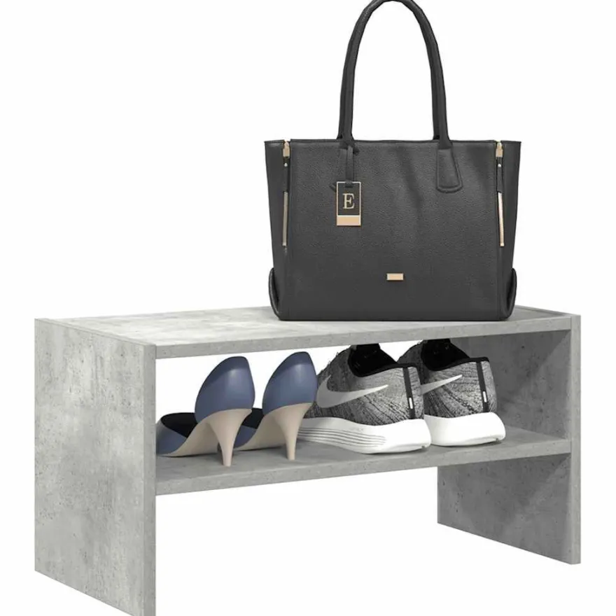 vidaXL Schuhregal Stapelbar Betongrau 60x30x30,5 cm
