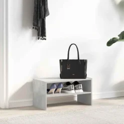 vidaXL Schuhregal Stapelbar Betongrau 60x30x30,5 cm
