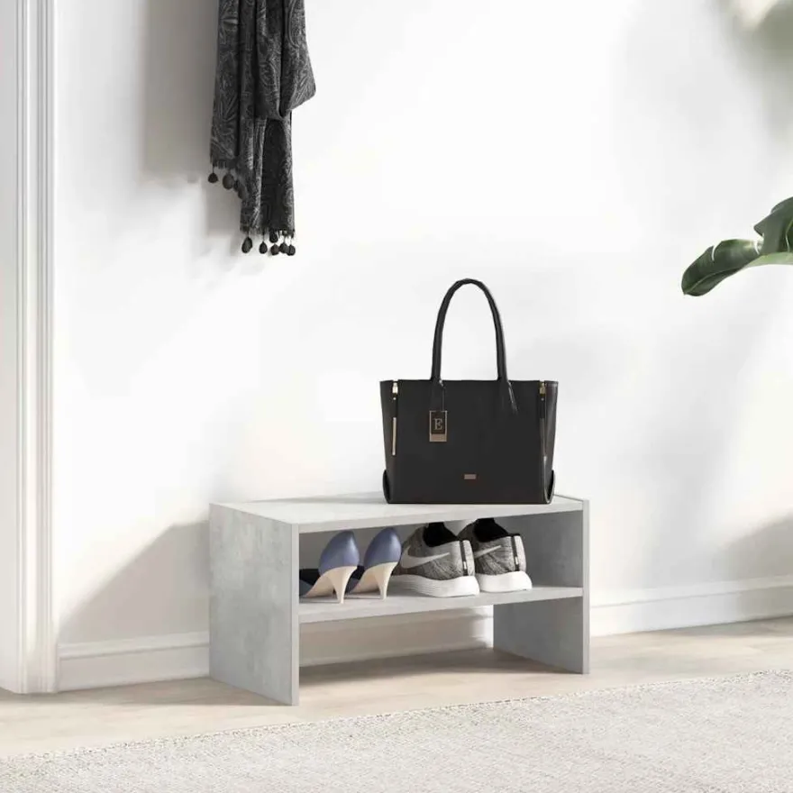vidaXL Schuhregal Stapelbar Betongrau 60x30x30,5 cm