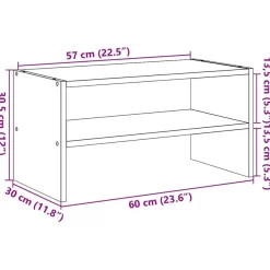 vidaXL Schuhregal Stapelbar Betongrau 60x30x30,5 cm