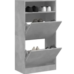 vidaXL Schuhschrank Betongrau 60x34x116 cm Holzwerkstoff