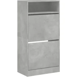 vidaXL Schuhschrank Betongrau 60x34x116 cm Holzwerkstoff