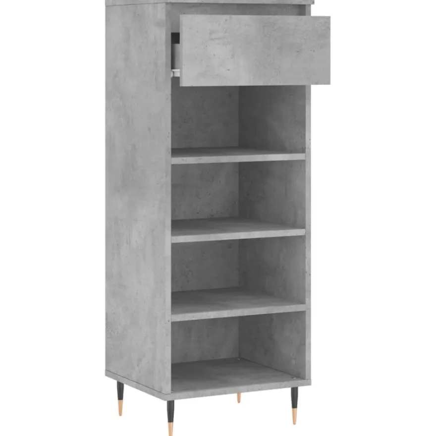 vidaXL Schuhschrank Betongrau 40x36x105 cm Holzwerkstoff