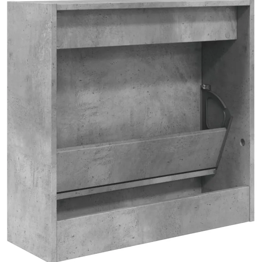 vidaXL Schuhschrank Betongrau 60x21x57 cm Holzwerkstoff