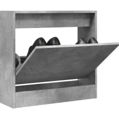 vidaXL Schuhschrank Betongrau 60x21x57 cm Holzwerkstoff