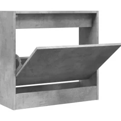 vidaXL Schuhschrank Betongrau 60x21x57 cm Holzwerkstoff