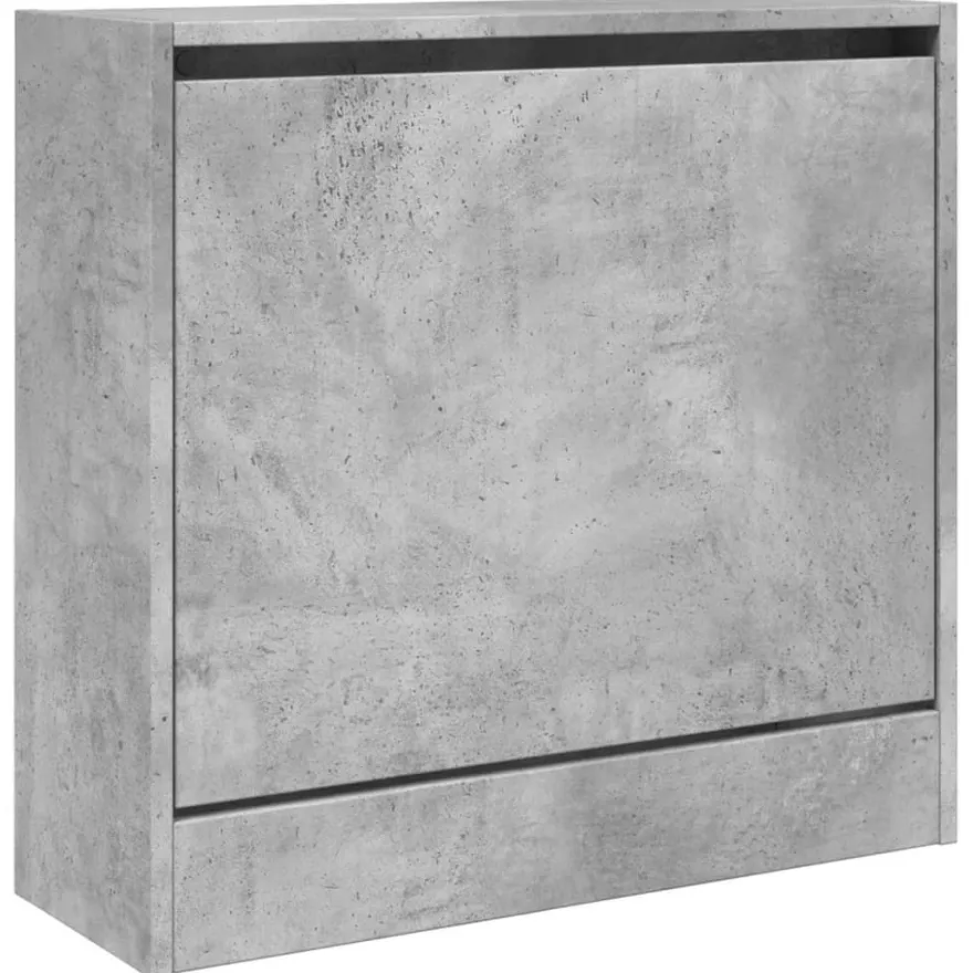 vidaXL Schuhschrank Betongrau 60x21x57 cm Holzwerkstoff